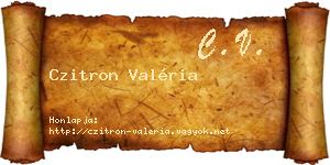 Czitron Valéria névjegykártya